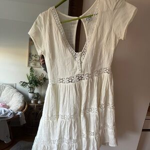Princess Polly White Lace Trim Dress